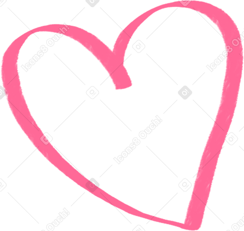 pink lined heart Illustration in PNG, SVG