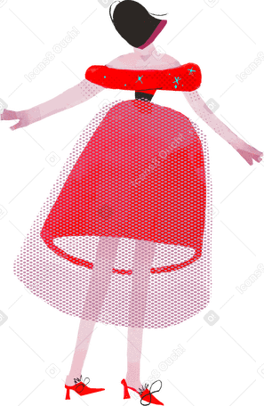 madame back red Illustration in PNG, SVG