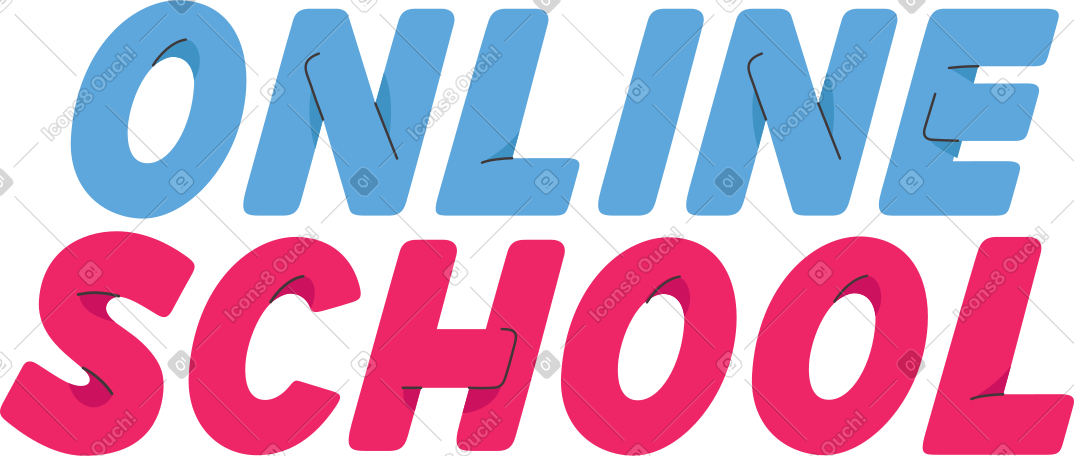 lettering online school PNG, SVG