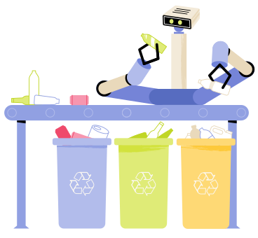 Robot clasificador y reciclaje PNG, SVG