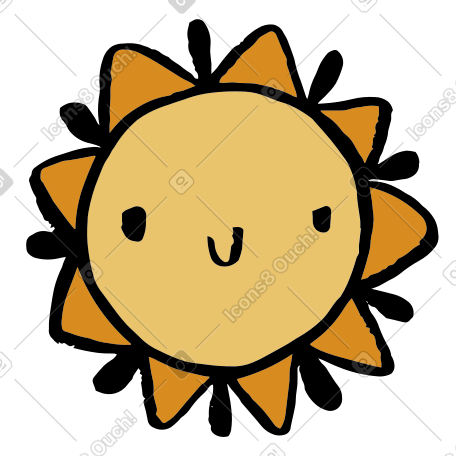 太阳带着笑脸 PNG, SVG