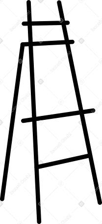 black easel for artists PNG, SVG