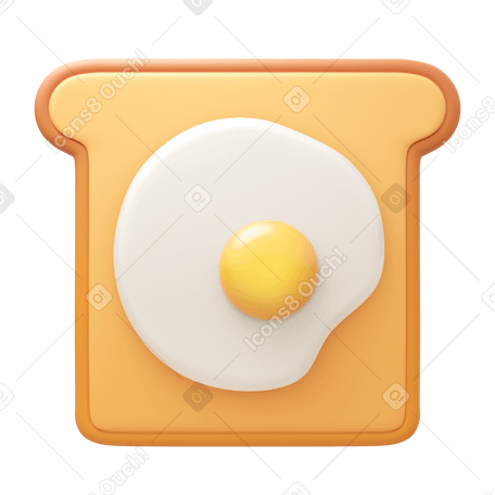 3D sandwich with fried egg PNG, SVG