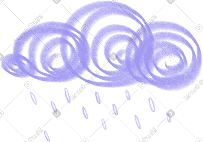 purple cloud with rain PNG, SVG