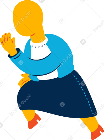 chubby old woman running Illustration in PNG, SVG