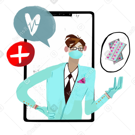 Online doctor's appointment Illustration in PNG, SVG