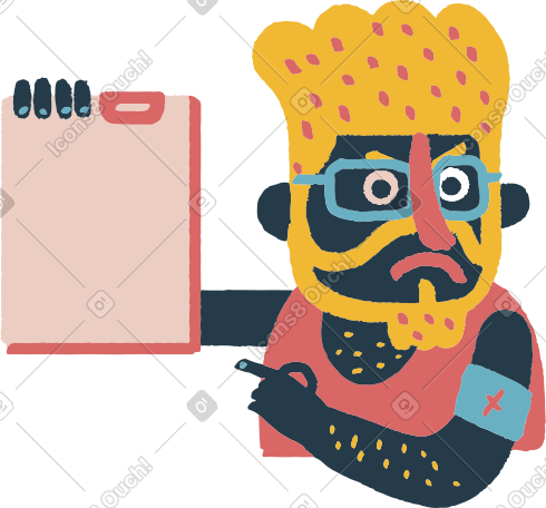 man pointing at document PNG, SVG