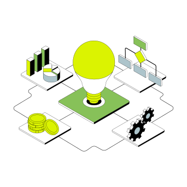 Idea for business success animated illustration in GIF, Lottie (JSON), AE