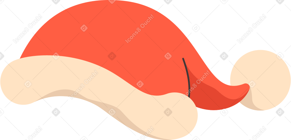 santa hat pompon back Illustration in PNG, SVG