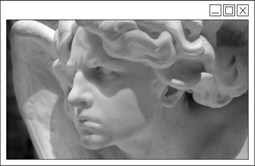 Finestra del browser con foto della scultura PNG, SVG