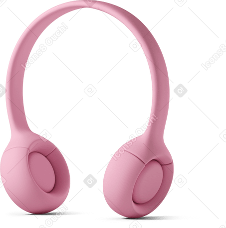 3D close up of pink headphones Illustration in PNG, SVG