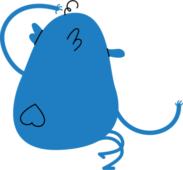 blue character scratches his head PNG, SVG