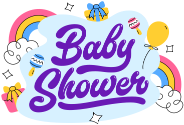 lettering baby shower with decorate elements text PNG, SVG