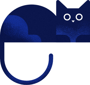 lying blue cat PNG, SVG