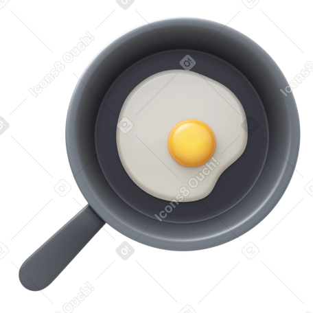 3D sunny side up eggs PNG, SVG