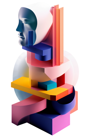 Kopfsilhouette mit abstrakten formen PNG, SVG