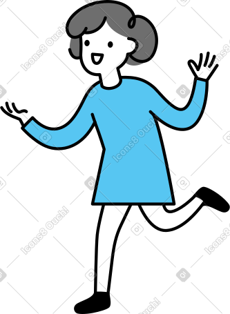 女孩挥动她的手 PNG, SVG