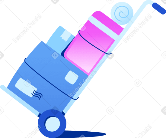 luggage trolley Illustration in PNG, SVG