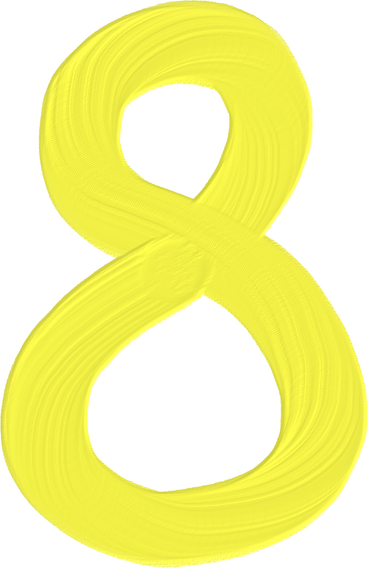 yellow number eight PNG, SVG