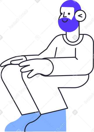 smiling sitting man Illustration in PNG, SVG