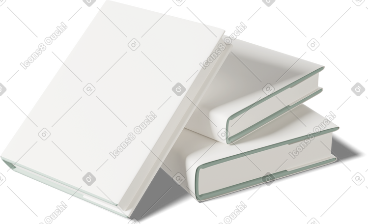 3D stack of books mockup PNG, SVG