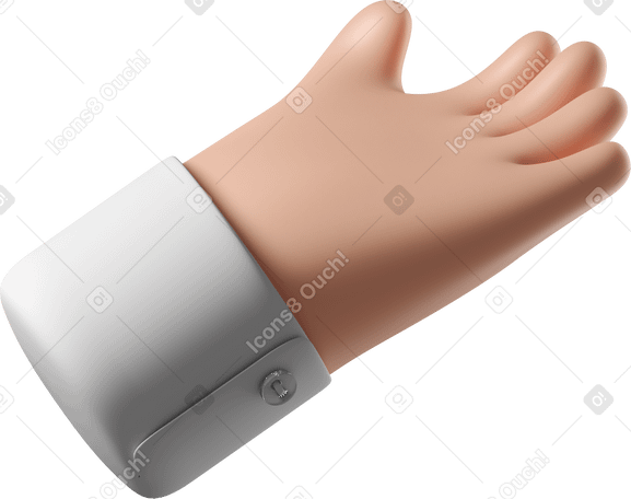 3D White skin hand reaching out PNG, SVG