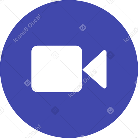 blue bubble with video icon Illustration in PNG, SVG