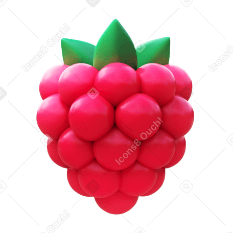 3D raspberry Illustration in PNG, SVG