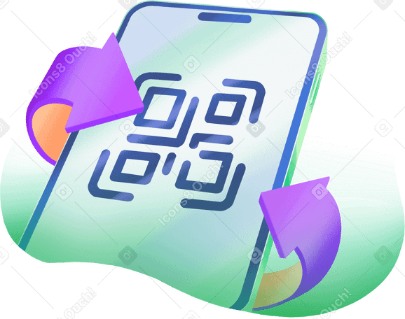 phone with the qr code payment process в PNG, SVG