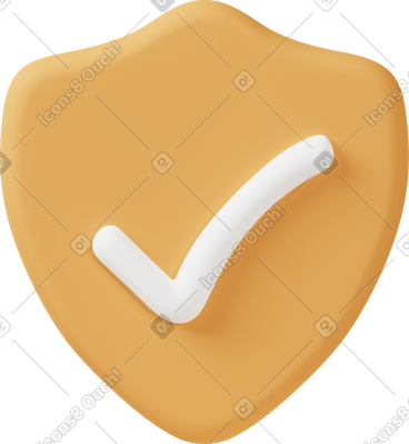 Yellow security shield button PNG, SVG