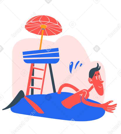 swimming Illustration in PNG, SVG