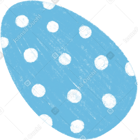 blue egg with white polka dots Illustration in PNG, SVG