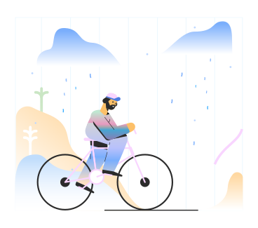 Biking in the rain PNG, SVG