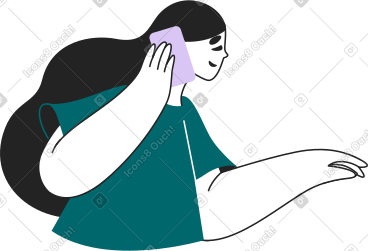 女人打电话 PNG, SVG