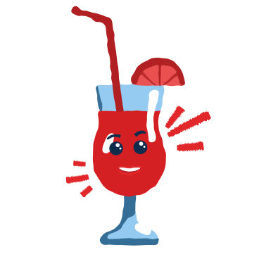 Alcoholic cocktail with face for party PNG, SVG