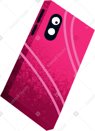 mobile phone in a pink case PNG、SVG