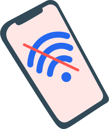 Анимированная иллюстрация телефон без знака wi-fi в GIF, Lottie (JSON), AE