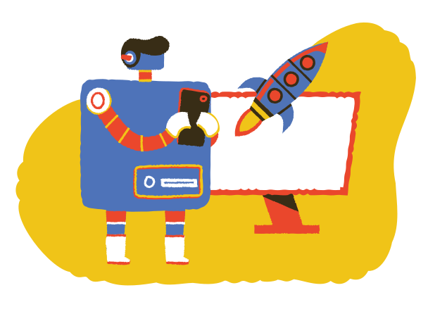 Artificial intelligence startup Illustration in PNG, SVG