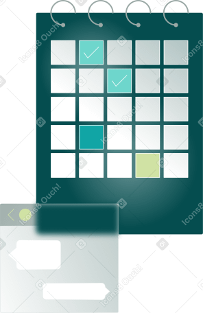 Календарь с окном мессенджера в PNG, SVG