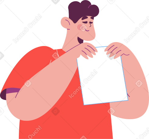 man with paper PNG, SVG