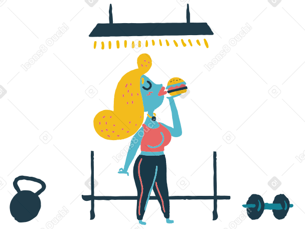 Eating burger Illustration in PNG, SVG