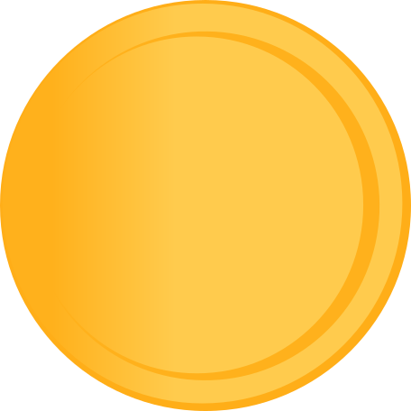 Yellow coin with gradient Illustration in PNG, SVG