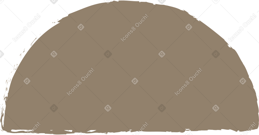 dark grey semicircle Illustration in PNG, SVG