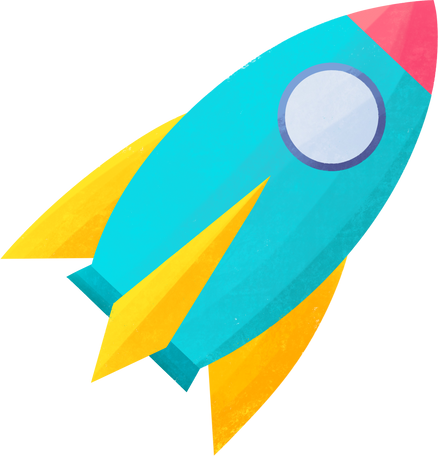 Illustration flying colored cartoon rocket aux formats PNG, SVG