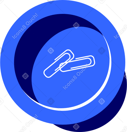 paper clips on small plate top view Illustration in PNG, SVG