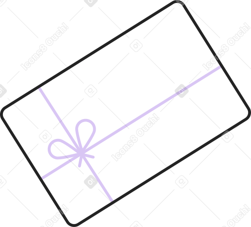 gift box with thin bow Illustration in PNG, SVG