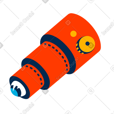 Telescope animated illustration in GIF, Lottie (JSON), AE