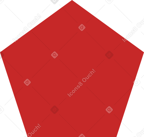 Rosso pentagono PNG, SVG