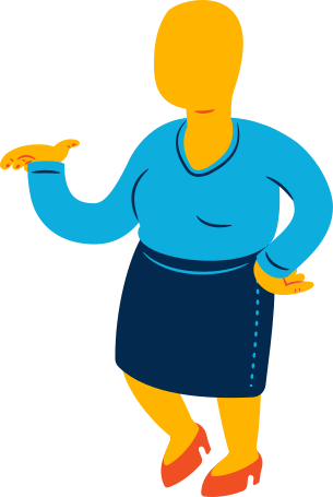 chubby woman standing profile Illustration in PNG, SVG