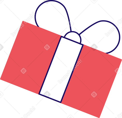 красная подарочная коробка в PNG, SVG